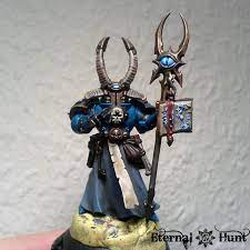 champion chaos conversion sorcerer thousand sons tzeentch warhammer 40 000 work in progress thousand sons warhammer chaos