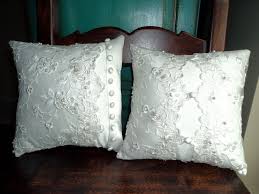 Pillows Made From Wedding Dresses By Keepsake Threads I Dont Know If I Could Do That B Recycle Wedding Dress Repurpose Wedding Dress Wedding Dress Crafts