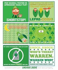 St Patrick S Day Themed Lunch Note Jokes St Patricks Day Jokes Lunchbox Jokes St Patrick S Day
