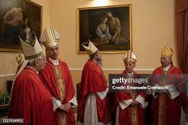 Catholic bishops of different dioceses of Sicily wait for the... News Photo 