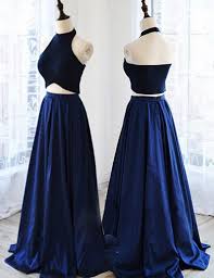 Bitte wähle zuerst eine größe. Zweiteiler Royalblau Neckholder Armellos Bodenlang Ballkleid Abendkleid Ballkleid Kleider