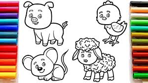 Kids can use our step by step illustrations to discover how to draw all sorts of animals and build up their skills and confidence in the. Coloring For Kids With Farm And Home Animals Colouring Book With Markers Youtube