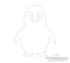 Outline your drawing with the use of black marker before you proceed with the necessary coloration of hues. How To Draw A Penguin Step By Step Easylinedrawing