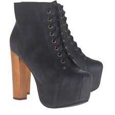 Black Ankle Boots With Brown Heel Pin On Top Shoes