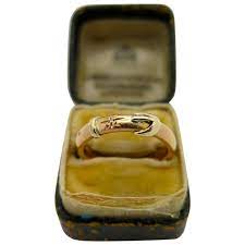 An Early English Victorian 22k Gold Buckle Wedding Ring 1865 Victorian Gold 22k Gold Victorian