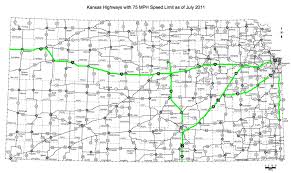 speed limit on several highways including kansas turnpike