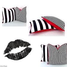 Black And White Striped Throw Pillow Black And White Striped Throw Pillow Cover Narrow Black And Etsy Striped Throw Black And White Cushions Black And White Interior