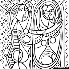 Pablo Picasso Girl Before A Mirror Picasso Coloring Picasso Paintings Coloring Pages