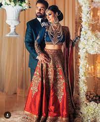 Blue And Red Indian Reception Dress Indian Bridal Wear Indian Wedding Outfit Bride