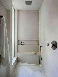 Spraying texture is an extremely messy job, but it's very fast. Everything You Need To Know About Tadelakt The Bathroom Trend You Didn T Know You Loved