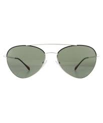 Prada Sport Womens Sunglasses 50ss Gaq5x1 Silver Black Green Polarized Metal One Size Sunglasses Sunglasses Women Prada