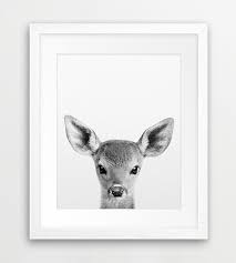 Deer Print Nursery Wall Art Fawn Baby Print Woodland Etsy