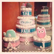 Diaper Cake For Twins Boy Girl Diaper Cake Twins Cake Twin Diaper Cake