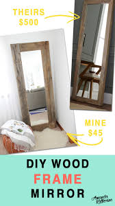 Give your space instant designer style with a custom mirror frame! Diy Rustic Wood Frame Mirror Amanda Katherine