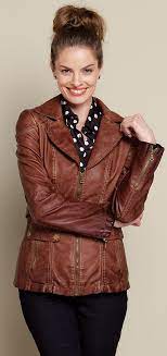 Brown Jacket With Pattern Shirt Jeans Jackets Coats Jackets Women Coats For Women