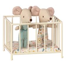 Toy Crib White Maileg Toys And Hobbies Children In 2020 Maileg Dolls Playpen Baby Mouse