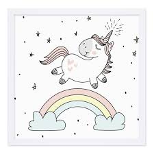 Das einhorn mag es gerne bunt. Kinder Poster Einhorn Regenbogen 30x30 Cm Kinderzimmer Bunt Photolini Bilderrahmen Fotowande Poster Und Geschenke