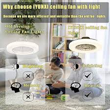 Ceiling fans with lights and remote control. Iyunxi Modern Ceiling Fan With Lights Flush Mount Remote Control Led Dimming 3 Colors Lighting Low Profile Ceiling Fan 23 Inch 72w Enclosed Kitchen Bedroom Children S Room Pricepulse