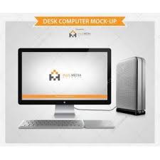 Desk Computer Mock Up Psd Template Present Your Website Design On Display Desk Computer Screen Computer Mockup Computer Desk Computer