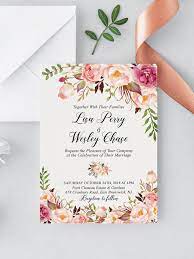 Floral Wedding Invitation Suite Printable Boho Wedding Etsy Wedding Invitation Templates Rustic Wedding Invitations Boho Wedding Invitation Templates