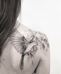 Bird And Flower Tattoo On Shoulder Fascinating Flying Bird And Flower Shoulder Tattoos For Women Styles Beat Shoulder Tattoos For Women Bird Tattoos For Women Tattoos