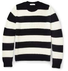 Black And White Striped Sweater Mens Sandro Striped Knitted Crew Neck Sweater Mr Porter