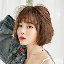 Chocolate Bobo Hair Wig With Bangs Short Wig Fluffy Hair Wig Daily Bob Wig Female Short Hair Comic In 2021 Short Hair Styles Bob Hairstyles Treating Dry Hair