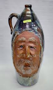 Sold at Auction: 23.5" BILLY JOE CRAVEN SOUTHERN STONEWARE FACE JUG
