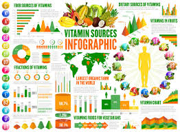 vitamin sources infographics nutrition statistical charts and