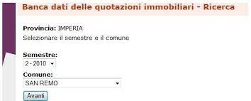 Database valori immobiliari il database dei valori immobiliari, con serie storica dal 2007, viene aggiornato semestralmente e fornisce prezzi di compravendita e canoni di locazione per le seguenti tipologie immobiliari: Quotazioni Mercato Immobiliare Ecco Dove Trovarle Puntocasa