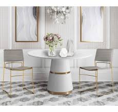 D4127 collection by global furniture usa. Rosa 3 Pc White Gold Dining Table Set With Grey Chairs By Tov Furniture