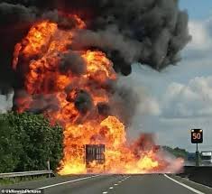 Explosion definition, an act or instance of exploding; M11 Explosion Part Of Motorway Remains Closed After A Lorry S Aerosol Cans Explode T Gate