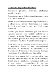 From www.opinion.com.bo parte con queridos compañeros, luego, puedes introducir el tema, por ejemplo con una reseña. Discurso De Despedida Del Profesor