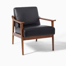 Stunning danish modern mid century teak & leather armchair chair. Mid Century Leather Show Wood Chair