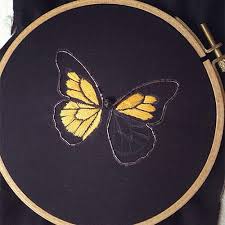 Butterflies are pretty little things, and adapted into the embroidery world, they make nice motifs on anything. Hand Embroidery Monarch Butterfly Brooch Stumpwork On Behance