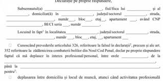 Mai bine era fără declarație sau cea dinainte!!! Modelul Nou Al DeclaraÈ›iei Pe Proprie RÄƒspundere Pentru Starea De Alerta Primaria Sapoca