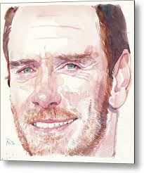Michael Fassbender (watercolour) Metal Print by Michael Frith
