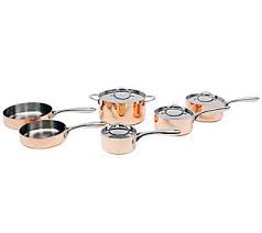 Berghoff 10 Piece Polished Copper Cookware Set Qvc Com Copper Cookware Set Copper Cookware Cookware Set