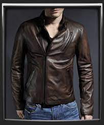 Iron Man Leather Jacket Brown Leather Jacket Men Vintage Clothing Men