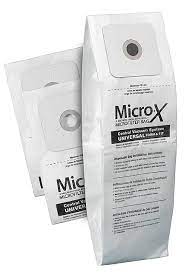 Central vacuum system replacement bags. 3 Pack Central Vacuum Microx Paper Bags