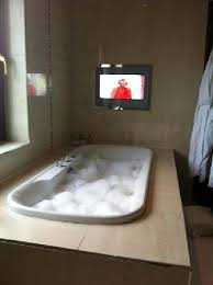 The television is easily hung on the wall. Amazing Tv In Bathroom Picture Of Marine Court Hotel Bangor Tripadvisor