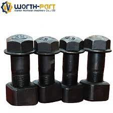 Crawler Excavator Parts Bolt And Nut For Track Shoes Excavator Parts Excavator Bolt