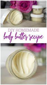 Diy Homemade Body Butter Only 4 Ingredients Recipe Diy Body Butter Body Butter Recipe Homemade Homemade Body Butter