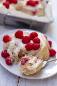 No wonder the cheesecake factory's white chocolate raspberry cheesecake recipe is the number one pick from the chain's massive list of dessert choices. Raspberry Cream Cheese Cinnamon Rolls A Bountiful Kitchen