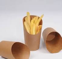 Disposable Customized Kraft Paper Chips Scoop Fries Cup for French Fires