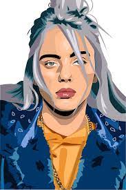 Billie Eilish Vector Illustration In 2021 Vector Portrait Vector Portrait Illustration Actors Illustration