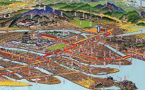 Bird S Eye View Maps Of Cartographer Hatsusaburo Yoshida Hiroshima Map View Map Map