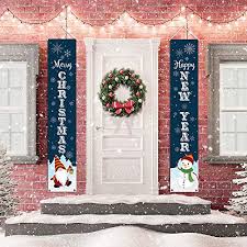 Our ideas for outside christmas porch decor will have your home looking gorgeous in no time. Kmuysl Christmas Decorations Outdoor Xmas Decoration Banner Extra Large Size 71 X12 Hanging Merry Christmas Happy New Year Door Porch Sign For Indoor Outside Yard Garden Party Wall Decor Pricepulse