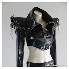 Biker Jacket Goth Gothic Punk Studs Chains Spikes Leather Ette Zipper Spiked Leather Jacket Fashion Studded Leather Jacket