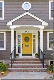 Remodelaholic Free Yellow And Grey Printables Exterior House Colors House Paint Exterior Yellow Front Doors